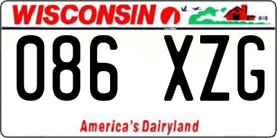 WI license plate 086XZG