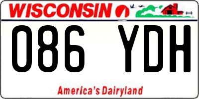 WI license plate 086YDH