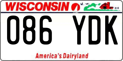 WI license plate 086YDK