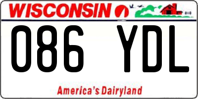 WI license plate 086YDL