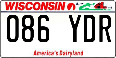 WI license plate 086YDR