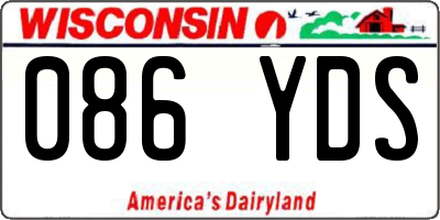 WI license plate 086YDS