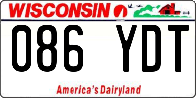 WI license plate 086YDT