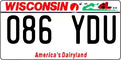 WI license plate 086YDU