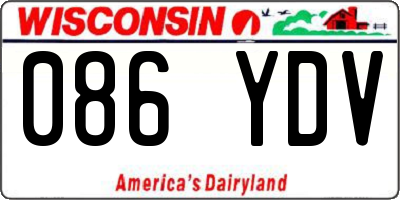 WI license plate 086YDV