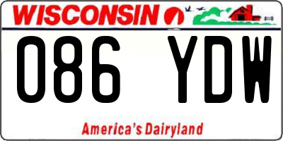 WI license plate 086YDW