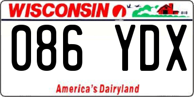 WI license plate 086YDX