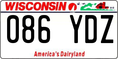 WI license plate 086YDZ