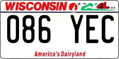 WI license plate 086YEC