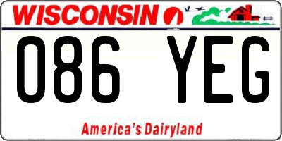 WI license plate 086YEG