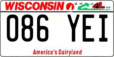 WI license plate 086YEI