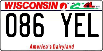 WI license plate 086YEL