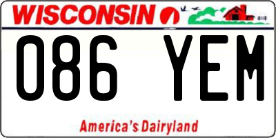 WI license plate 086YEM