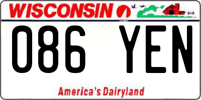 WI license plate 086YEN