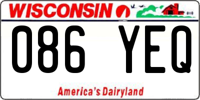 WI license plate 086YEQ