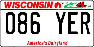 WI license plate 086YER