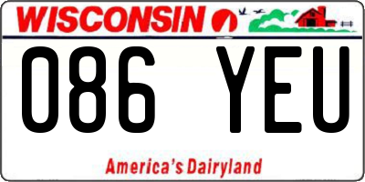 WI license plate 086YEU