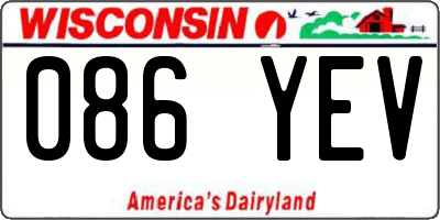 WI license plate 086YEV