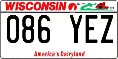 WI license plate 086YEZ