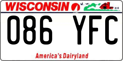 WI license plate 086YFC