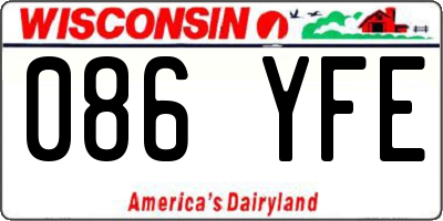 WI license plate 086YFE