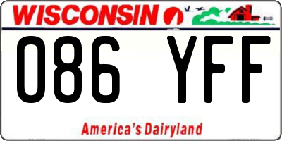 WI license plate 086YFF