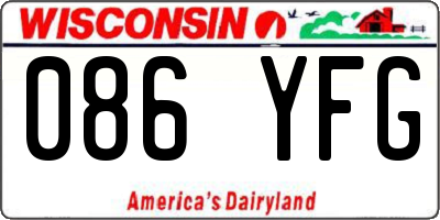 WI license plate 086YFG
