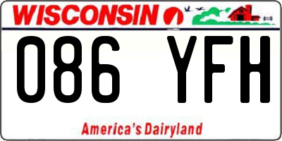 WI license plate 086YFH