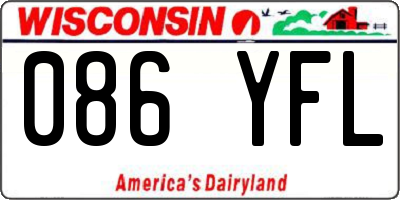 WI license plate 086YFL