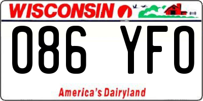 WI license plate 086YFO