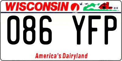 WI license plate 086YFP