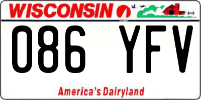 WI license plate 086YFV