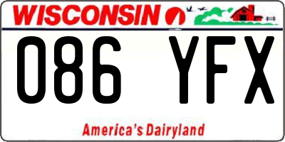 WI license plate 086YFX