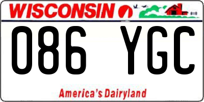 WI license plate 086YGC