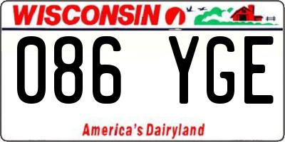 WI license plate 086YGE