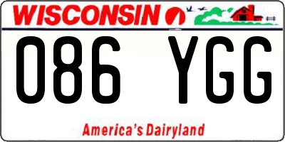 WI license plate 086YGG