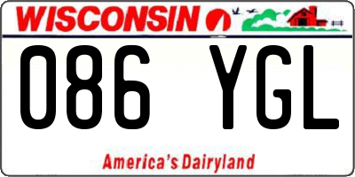 WI license plate 086YGL