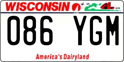 WI license plate 086YGM