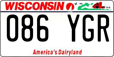 WI license plate 086YGR