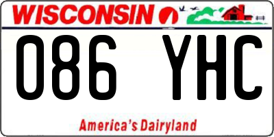 WI license plate 086YHC