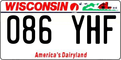 WI license plate 086YHF