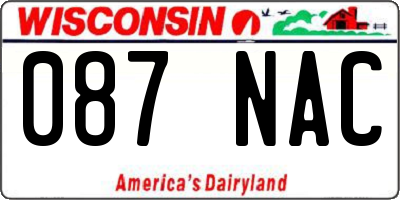 WI license plate 087NAC