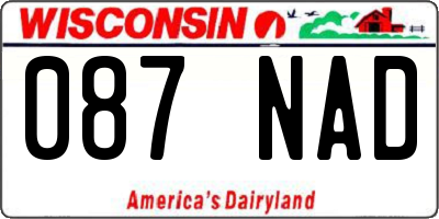 WI license plate 087NAD