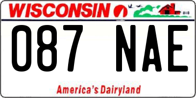 WI license plate 087NAE