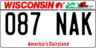 WI license plate 087NAK