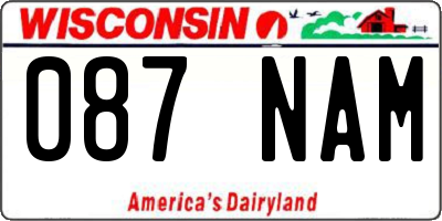 WI license plate 087NAM