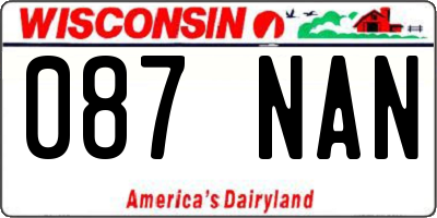 WI license plate 087NAN