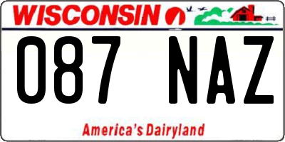 WI license plate 087NAZ