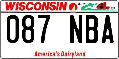 WI license plate 087NBA