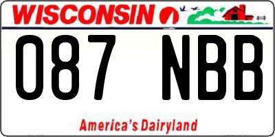 WI license plate 087NBB